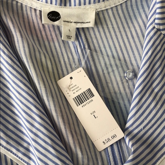 Anthro Floreat | Embroidered Striped Blouse NWT - Picture 5 of 6